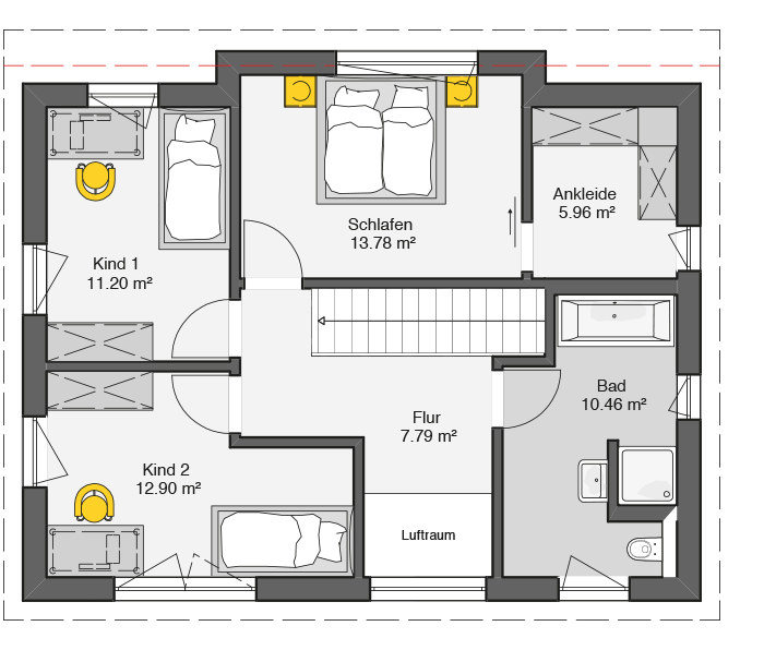 Fertighaus Trento 129 Grundriss DG