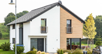 Fertighaus Belando, elegantes Architektenhaus mit Holz-Fassade