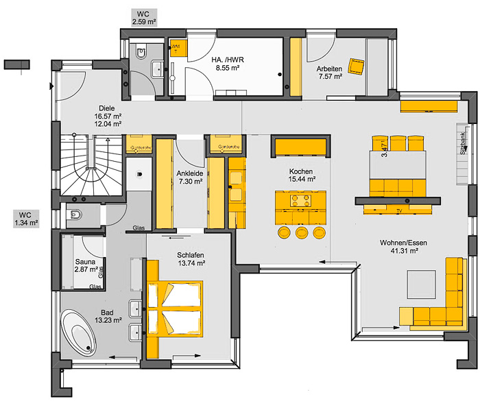 Fertighaus Musterhaus Casaretto Grundriss EG