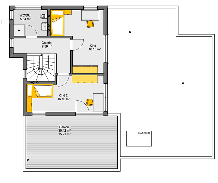 Fertighaus Musterhaus Casaretto Grundriss OG