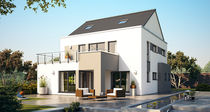 Fertighaus Varano, geradliniges Architektenhaus mit aufgesetztem Satteldach