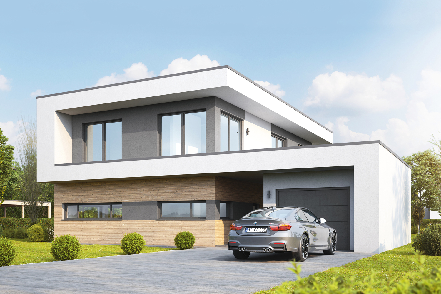 Moderne Architektur und stilsichere Fassadengestaltung - das Architektenhaus Benicio überzeugt von außen mit seinem einzigartigem Design. Im Innenraum geht es nicht weniger modern weiter. Zwei Vollgeschosse mit viel Stil sorgen für viel Platz zum Wohlfühlen.