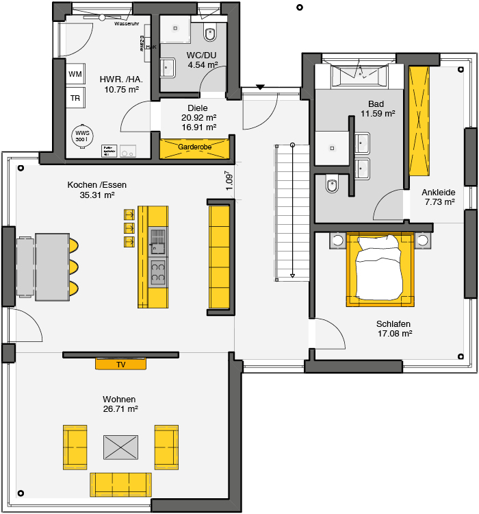 Architektenhaus Destano Grundriss EG
