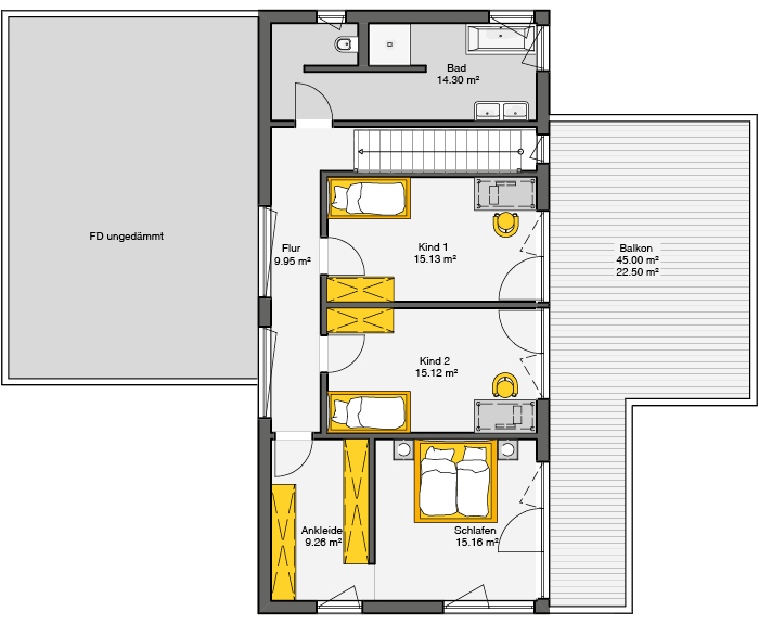 Architektenhaus Enzo Grundriss DG