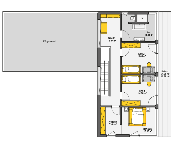 Architecktenhaus Escamillo Grundriss OG