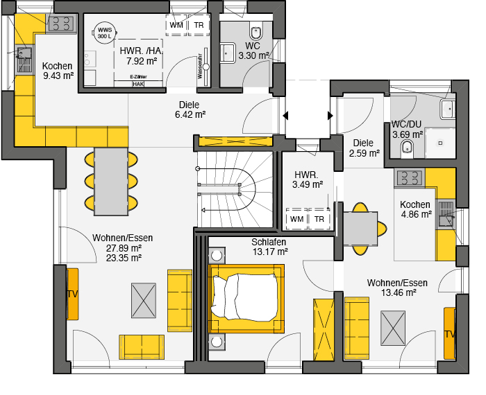 Fertighaus Famosa Grundriss EG