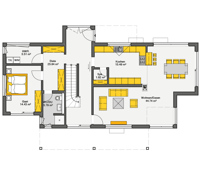 Fertighaus Flaviano Grundriss EG