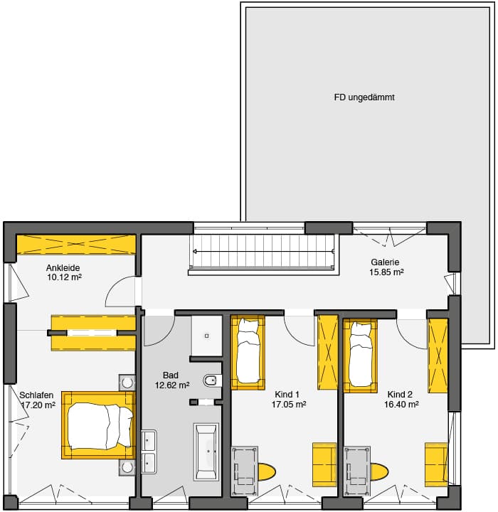 Architektenhaus Lissaro Grundriss DG