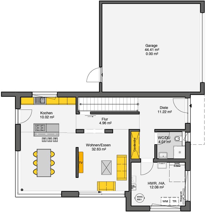 Architektenhaus Lissaro Grundriss EG