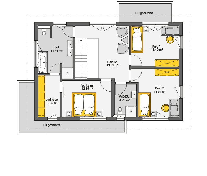 Fertighaus Parcival Grundriss DG