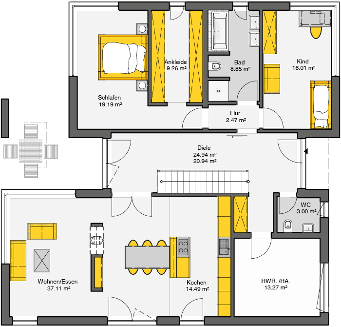 Architektenhaus Santiago Grundriss EG