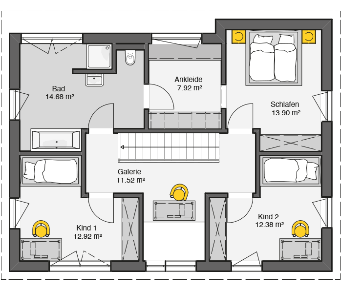 Fertighaus Trento 153 Grundriss DG
