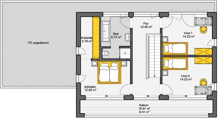 Architektenhaus Weltino Grundriss DG