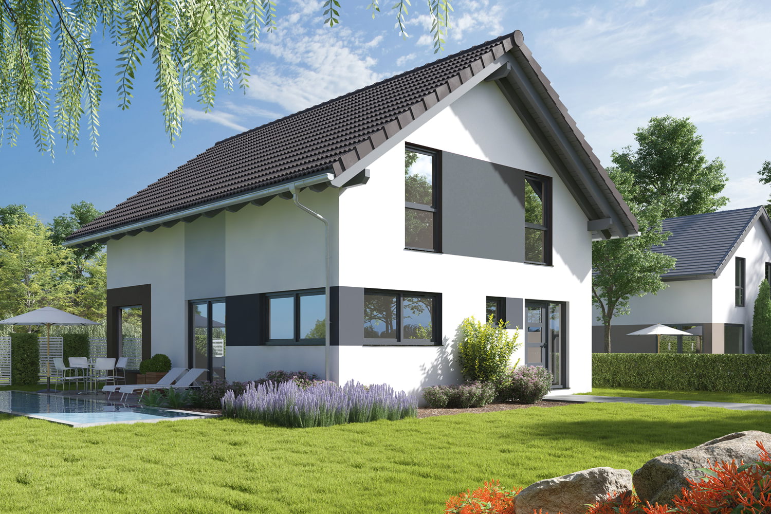 Mit dem Bestseller Belloccio Fertighaus sparen Sie nicht nur richtig viel Geld, Sie profitieren auch von einem hohen Wohnkomfort. Das großzügige Architektenhaus von Büdenbender begeistert mit seiner wunderschönen Schlichtheit.