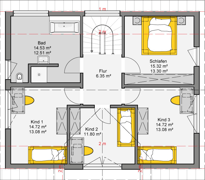 Aktionshaus Sorrento Fertighaus Grundriss Dachgeschoss