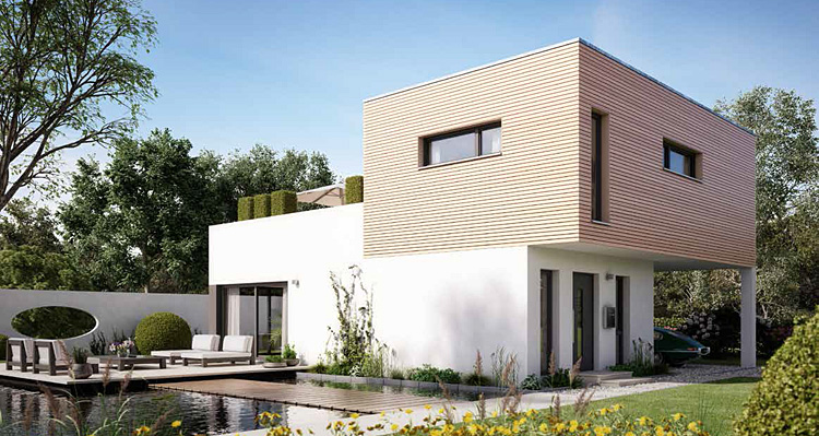 Architektenhaus Uno 101 mit Penthouse-Architektur, ein individuell geplantes Fertighaus von Büdenbender