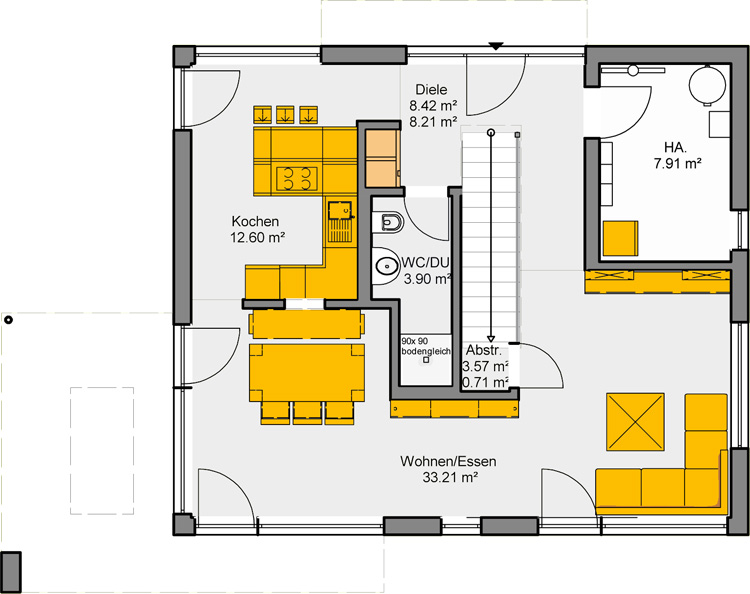 Puristische Wohnidee Vitalis 135 Grundriss EG